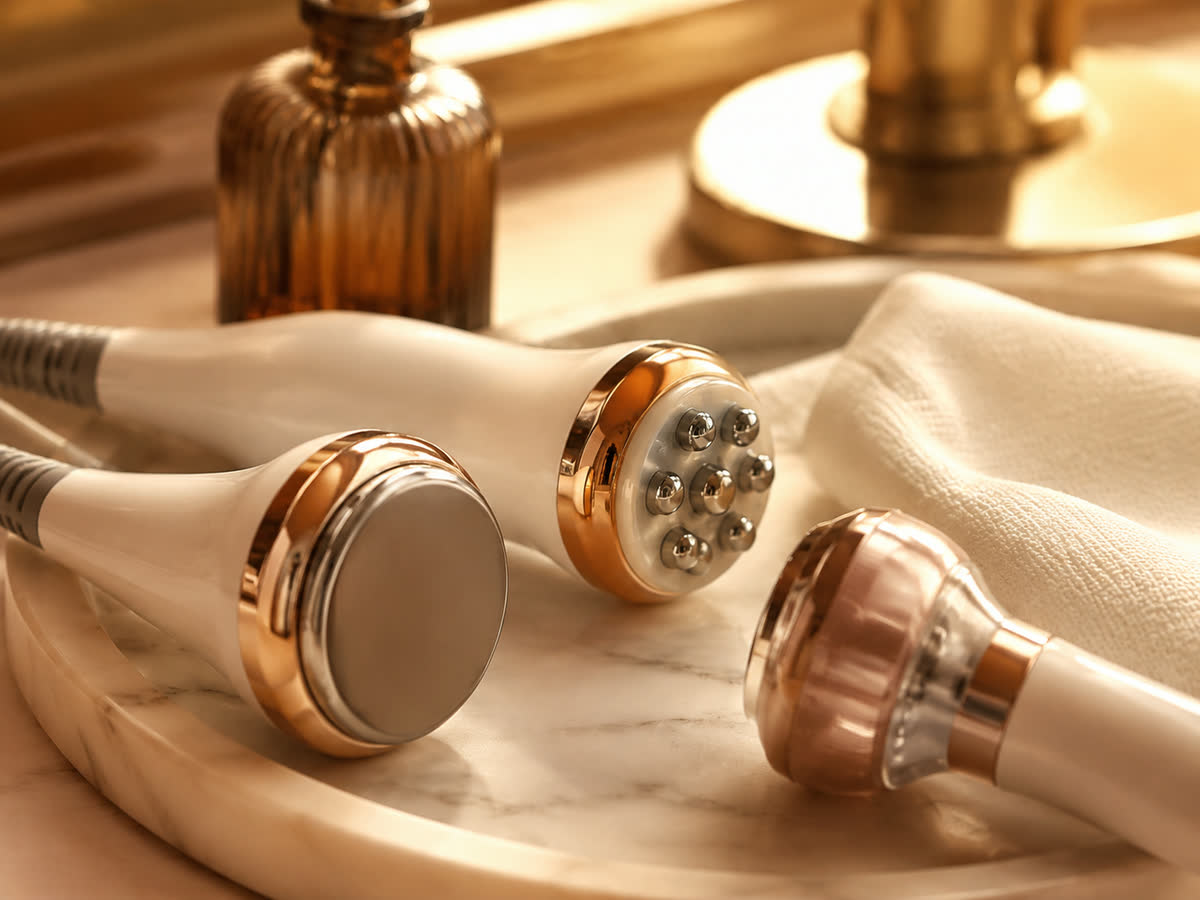 Radiofrequency and ultrasonic cavitation handpieces used for body contouring